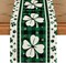 Green Clover Buffalo Plaid Shamrocks St.Patrick's Day Table Runner, Seasonal Kitchen Dining Table Decoration for Indoor Home Party 13x72 Inch